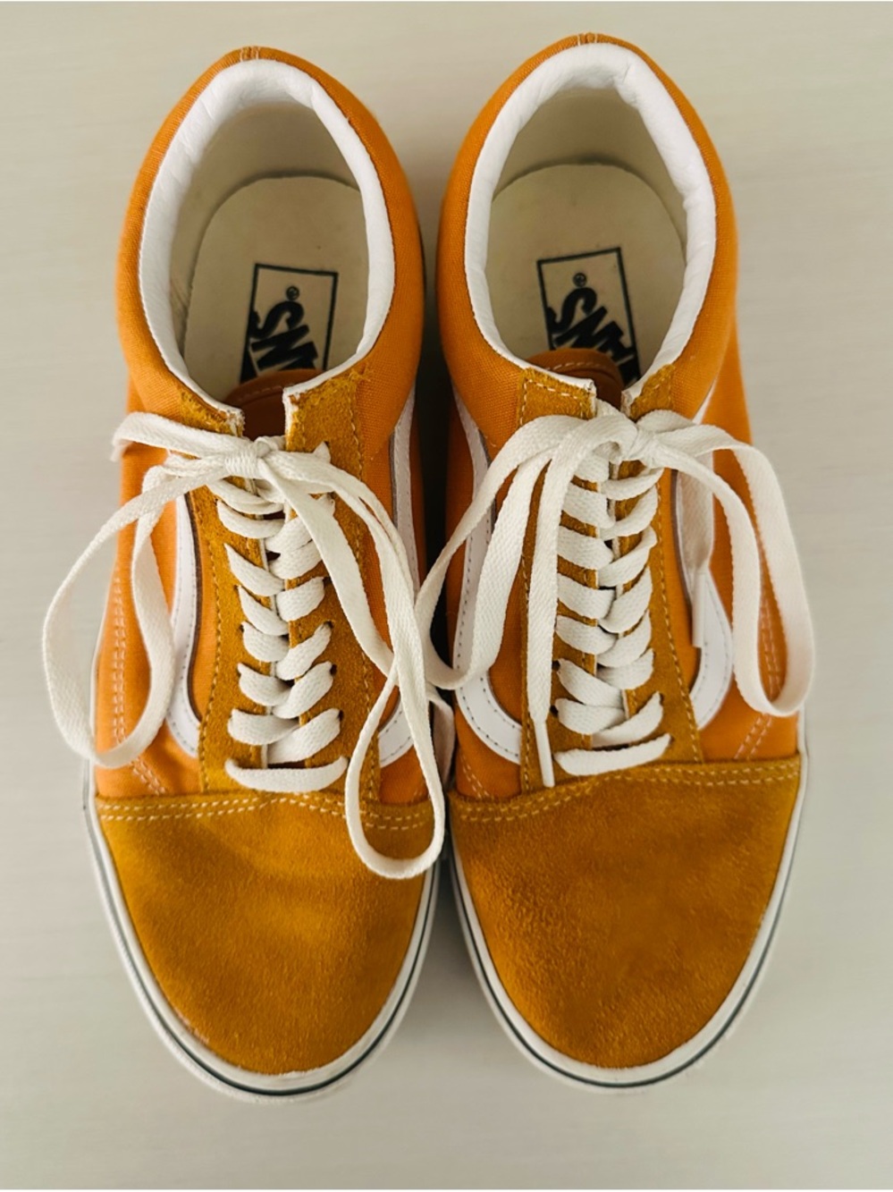 Vans Old Skool Orange & White Low-Top Sneakers